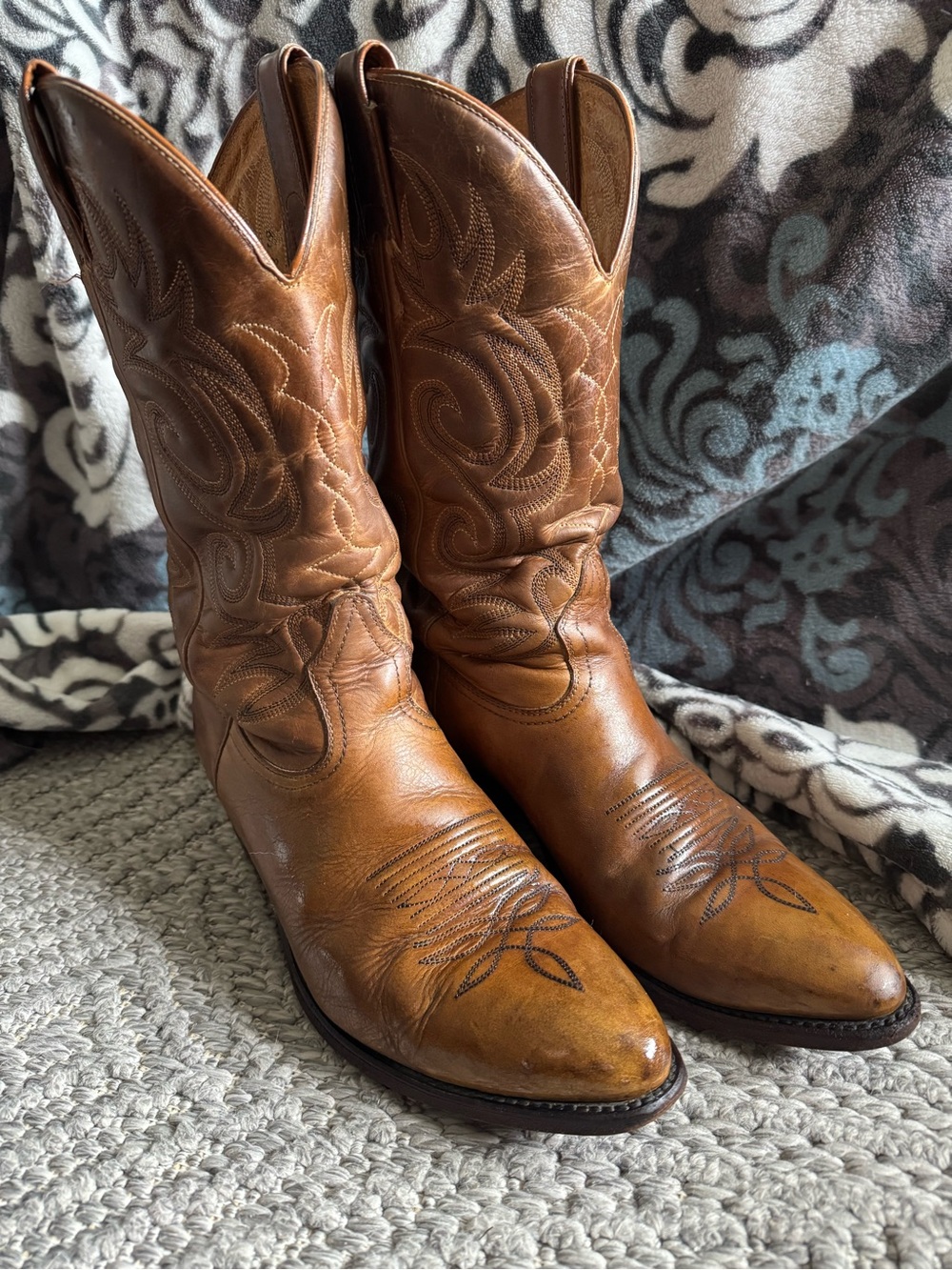 Boulet Leather Western Cowboy Boots